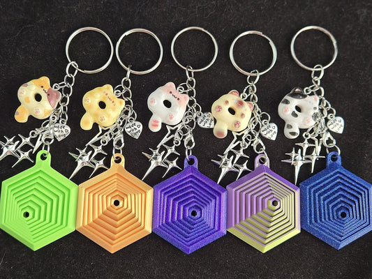 Hex - a - Fidget Keychain - Metal Dice Set for RPGs - D&D & Pathfinder