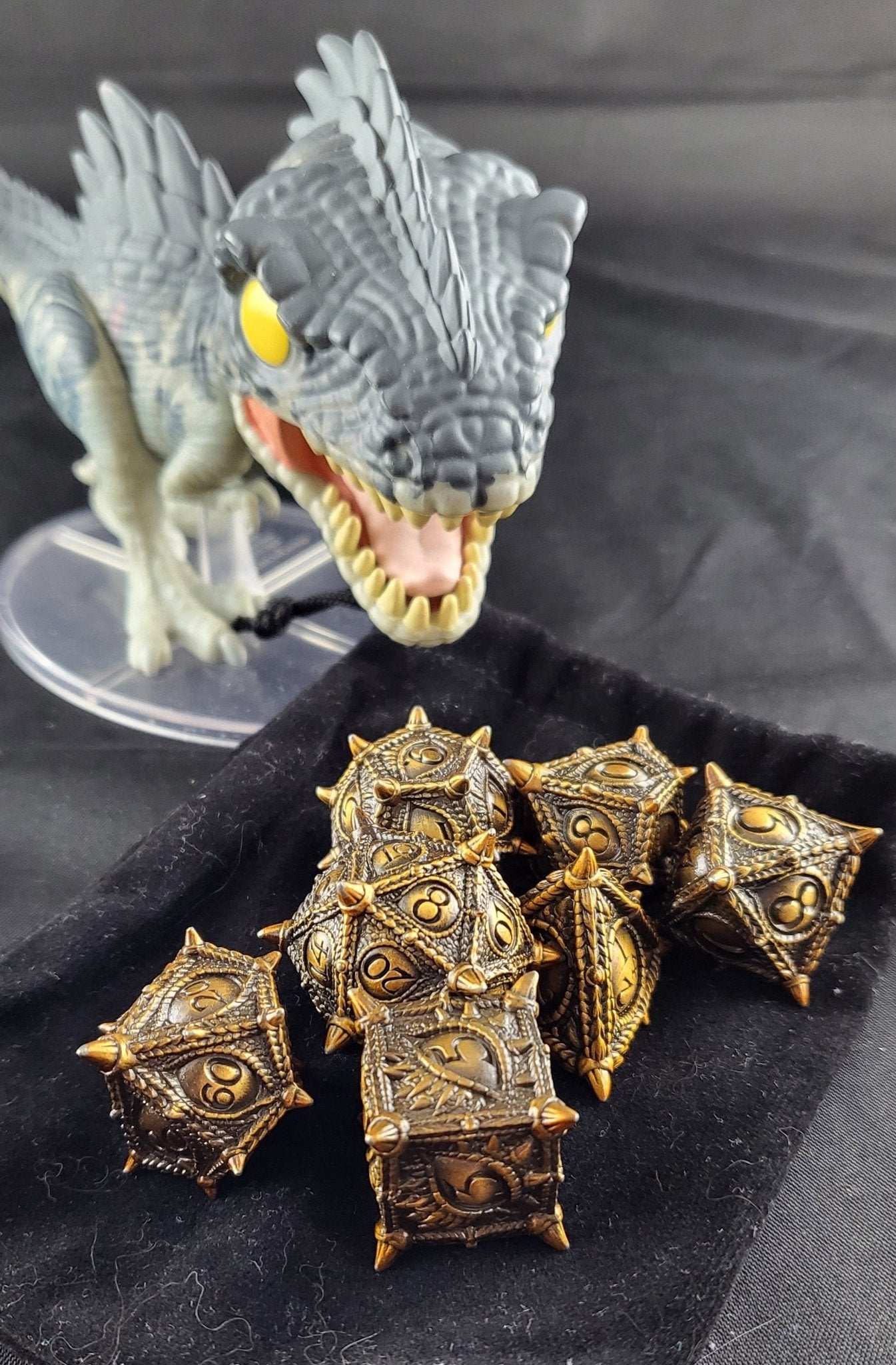 The Dragon's Gaze - Metal Dice Set for RPGs - D&D & Pathfinder
