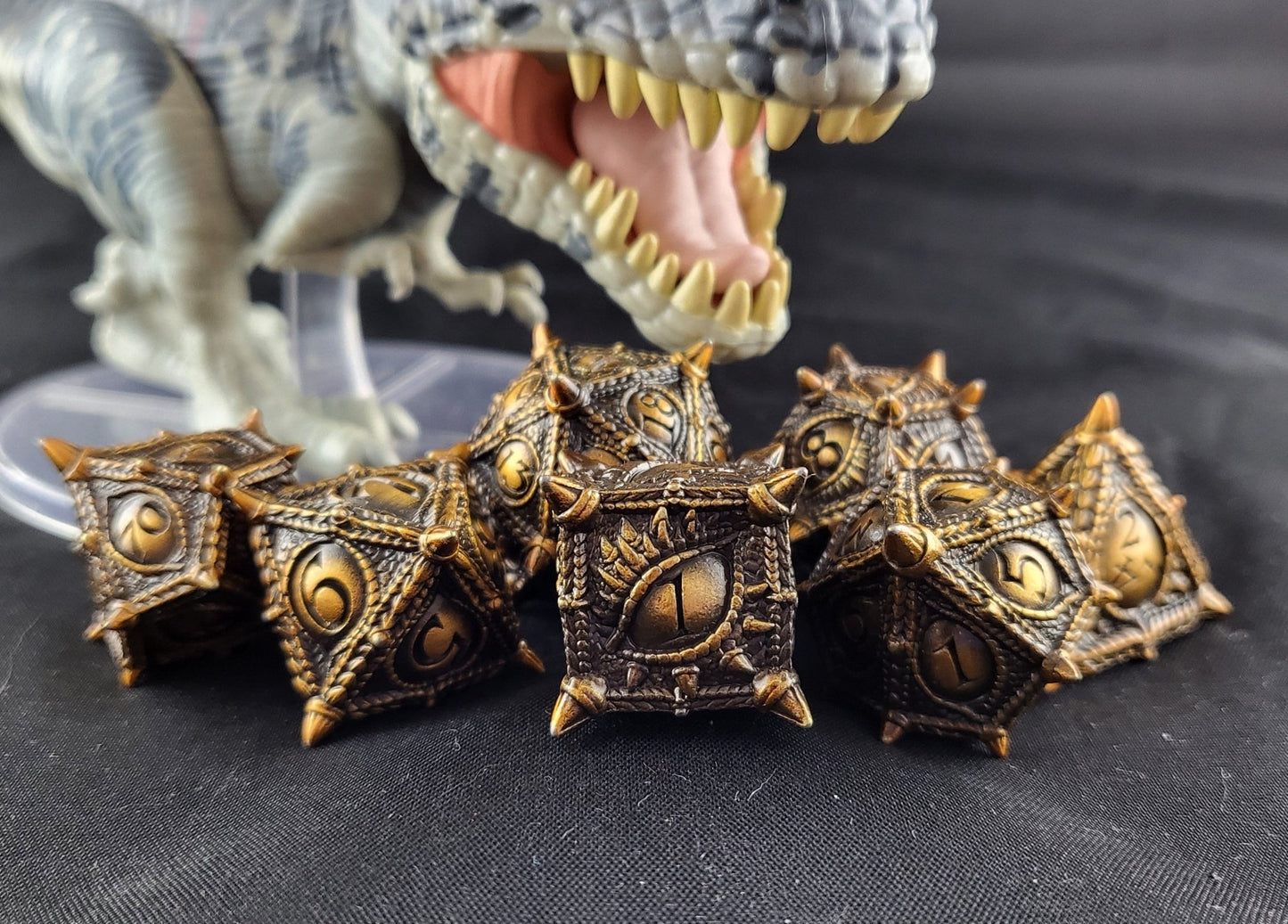 The Dragon's Gaze - Metal Dice Set for RPGs - D&D & Pathfinder