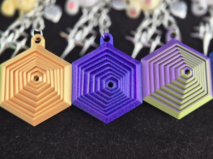 Hex - a - Fidget Keychain - Metal Dice Set for RPGs - D&D & Pathfinder