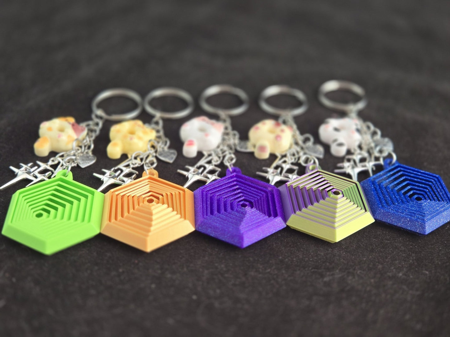 Hex - a - Fidget Keychain - Metal Dice Set for RPGs - D&D & Pathfinder