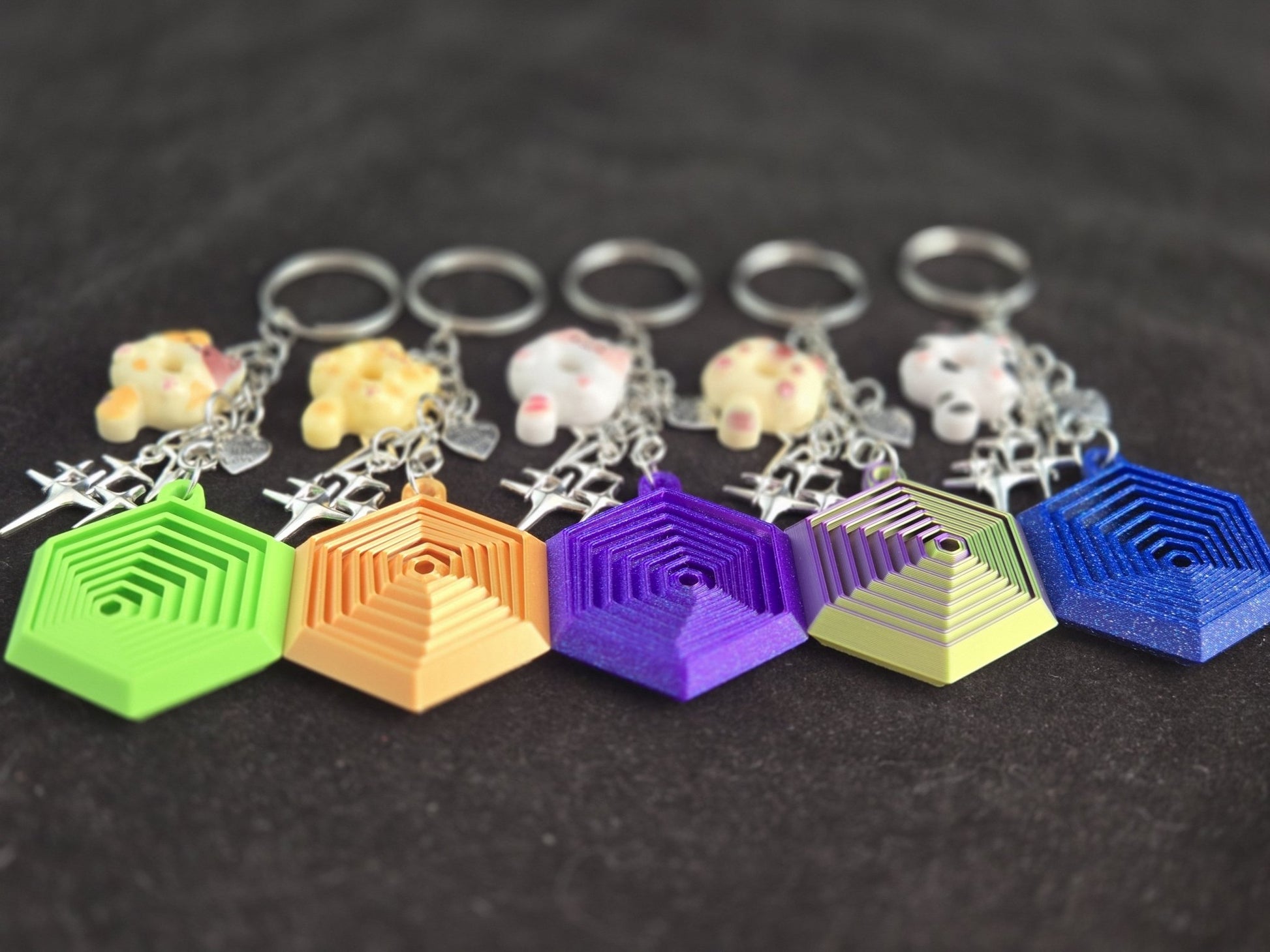 Hex - a - Fidget Keychain - Metal Dice Set for RPGs - D&D & Pathfinder