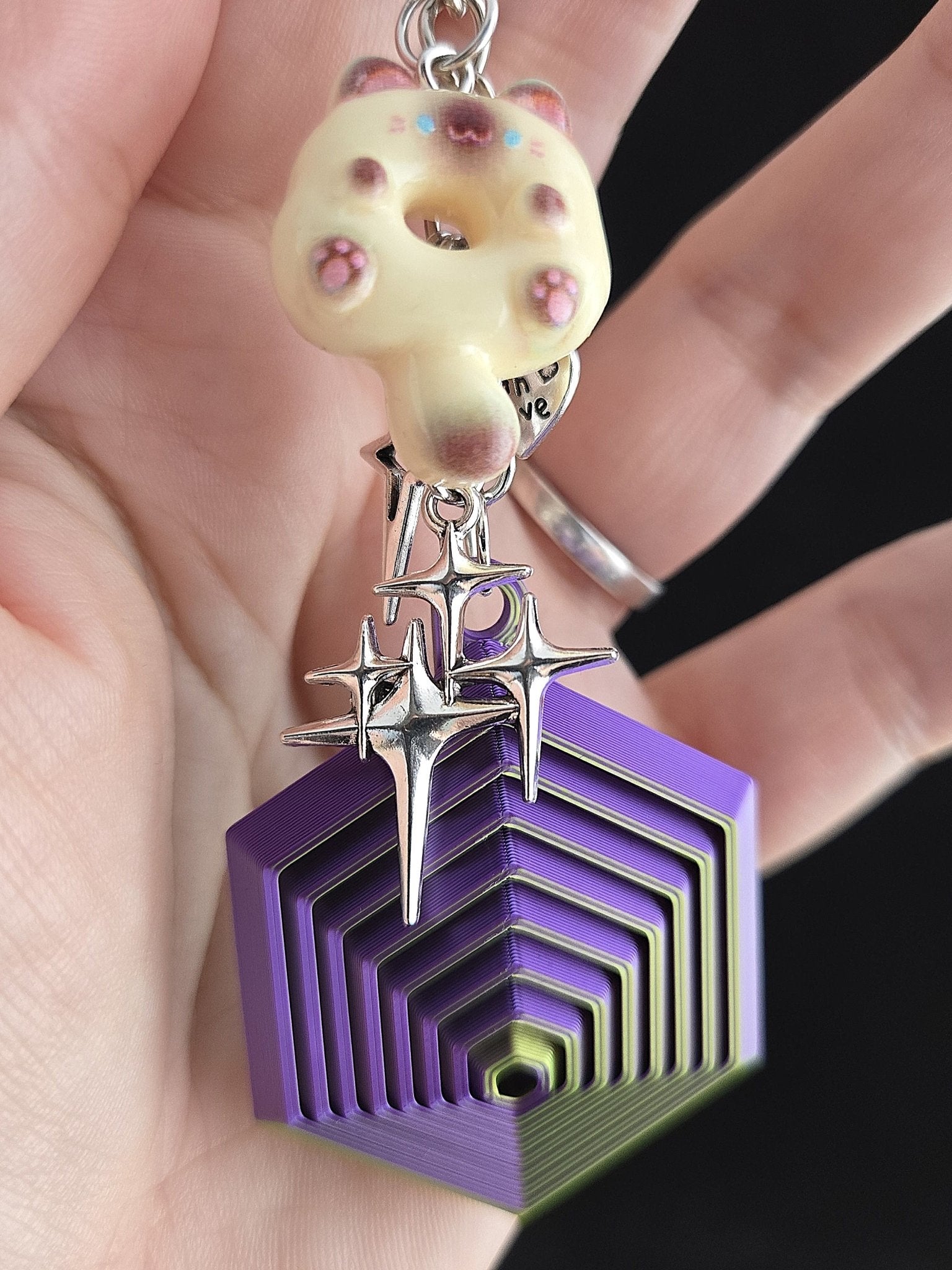 Hex - a - Fidget Keychain - Metal Dice Set for RPGs - D&D & Pathfinder